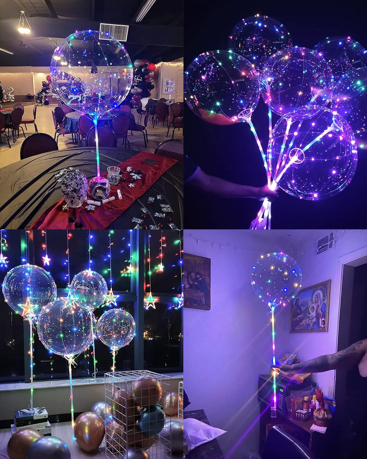 2 Pcs Blinking Led Light Up Balloon Stick