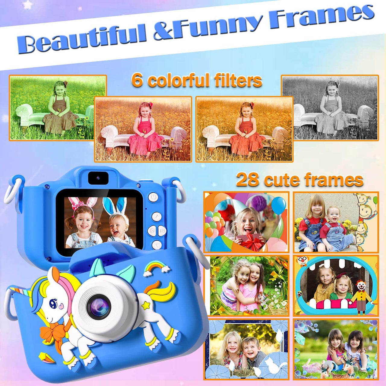 Kids Digital Camera With Silicone Protection Cover