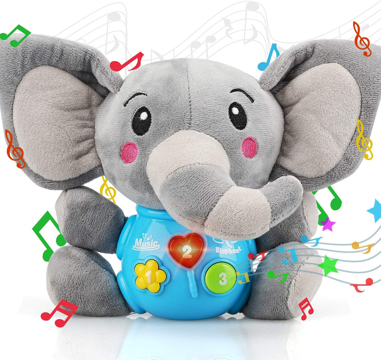 Musical Plush Elephant With Light Up