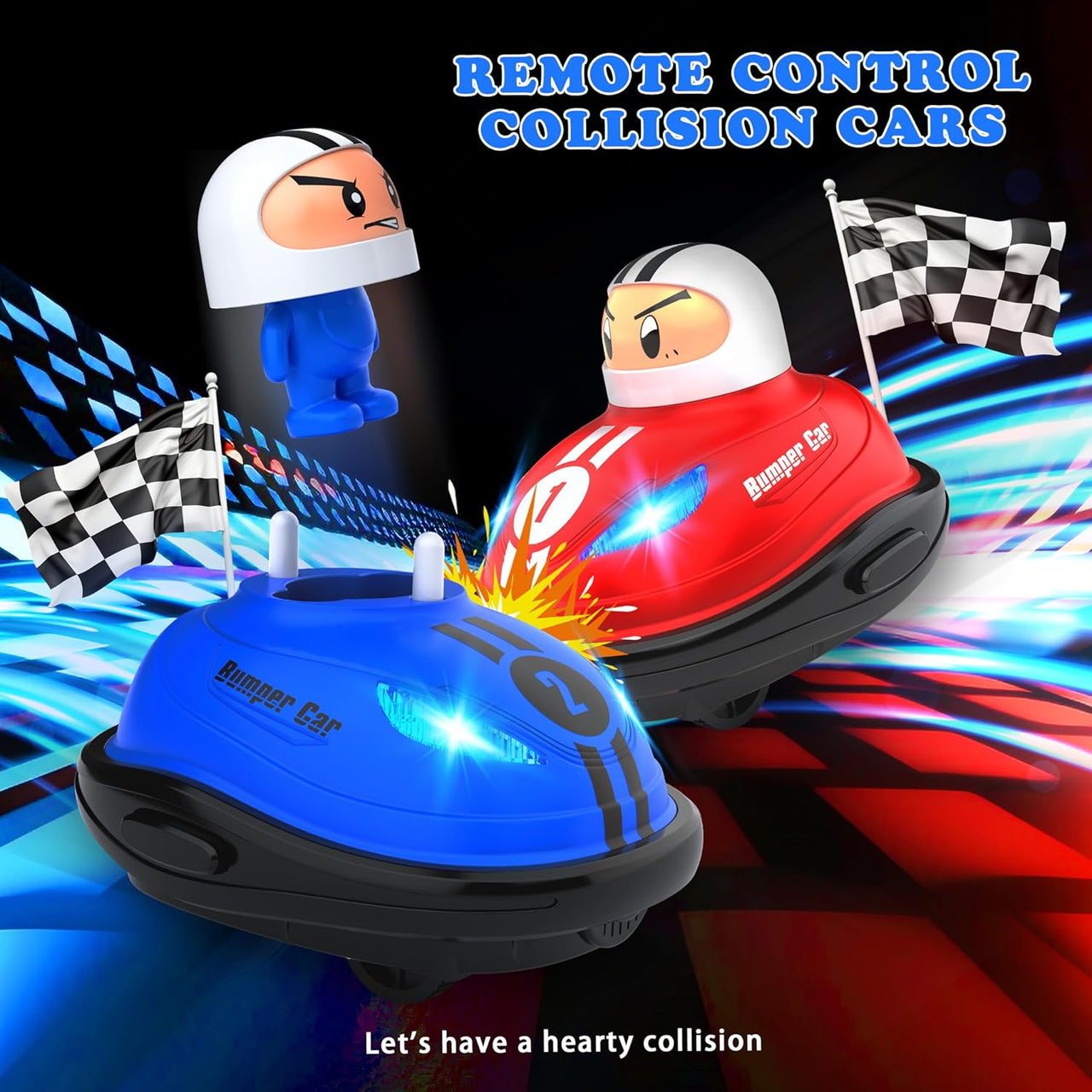 2 Pcs Mini RC Remote Control Bumper Car