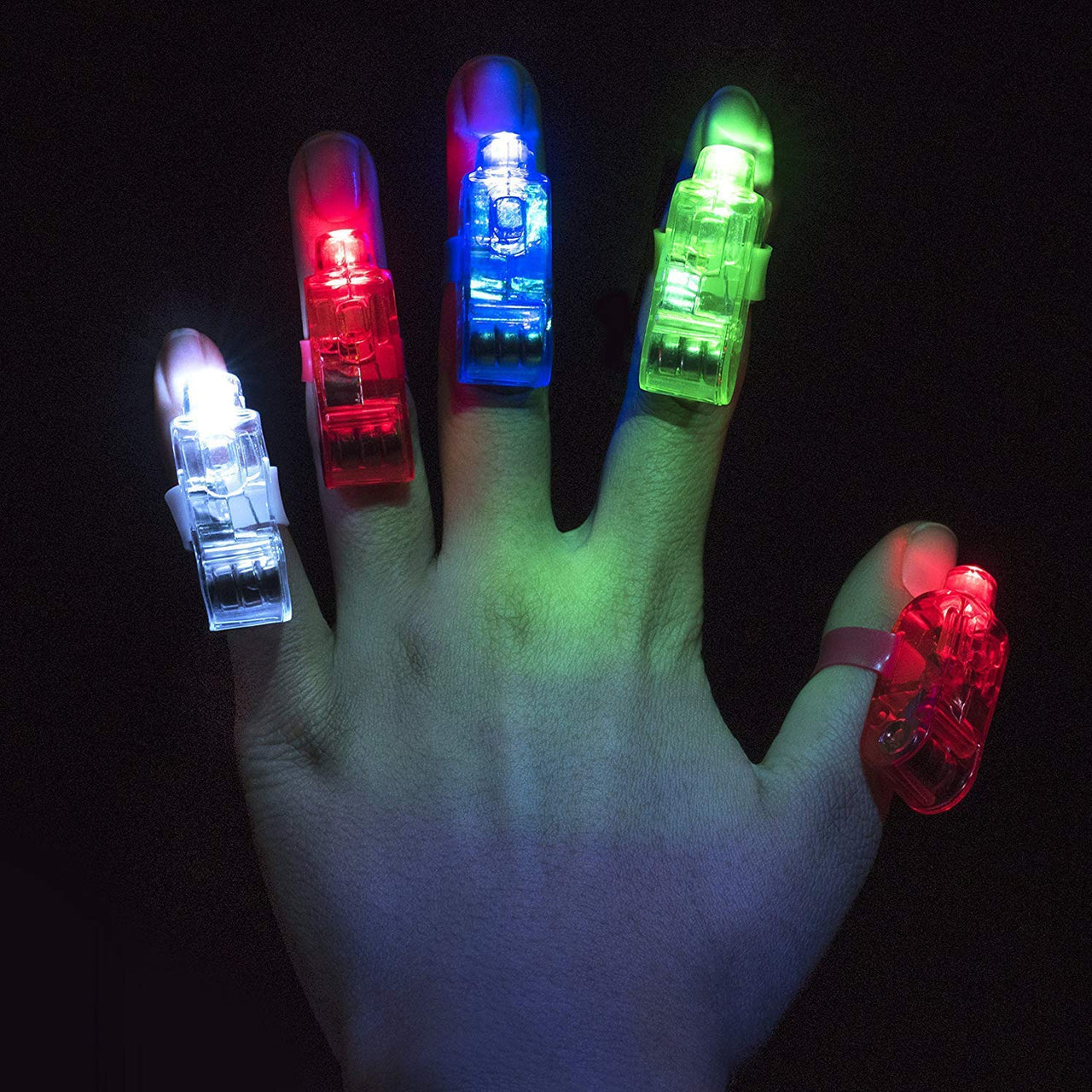 Pack of 4 Projector Light Up Rings LED Finger Lights