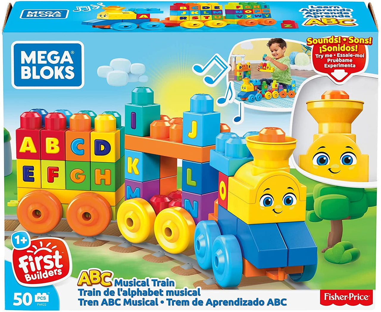 Fisher Price Mega Blocks First Builders ABC Musical Train