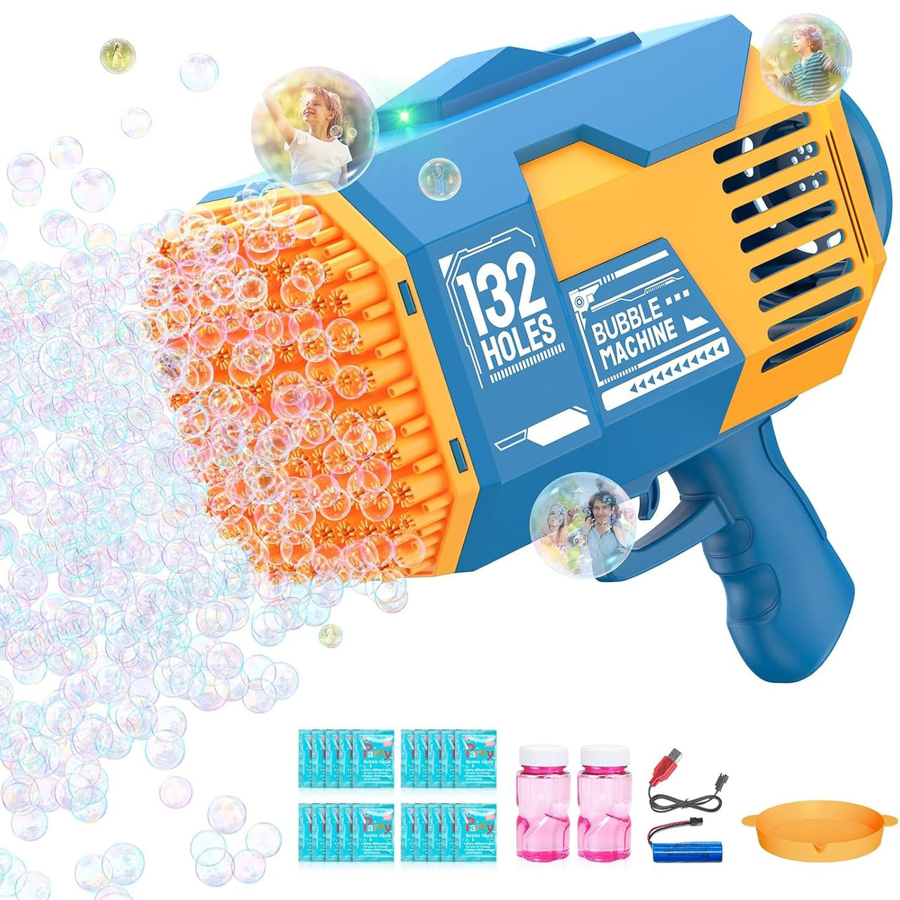 132 Holes Electric Bubble Machine