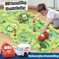 Thumbnail for Puzzle Racer Car Track Play Set With Road Map 13 & 18 PCS