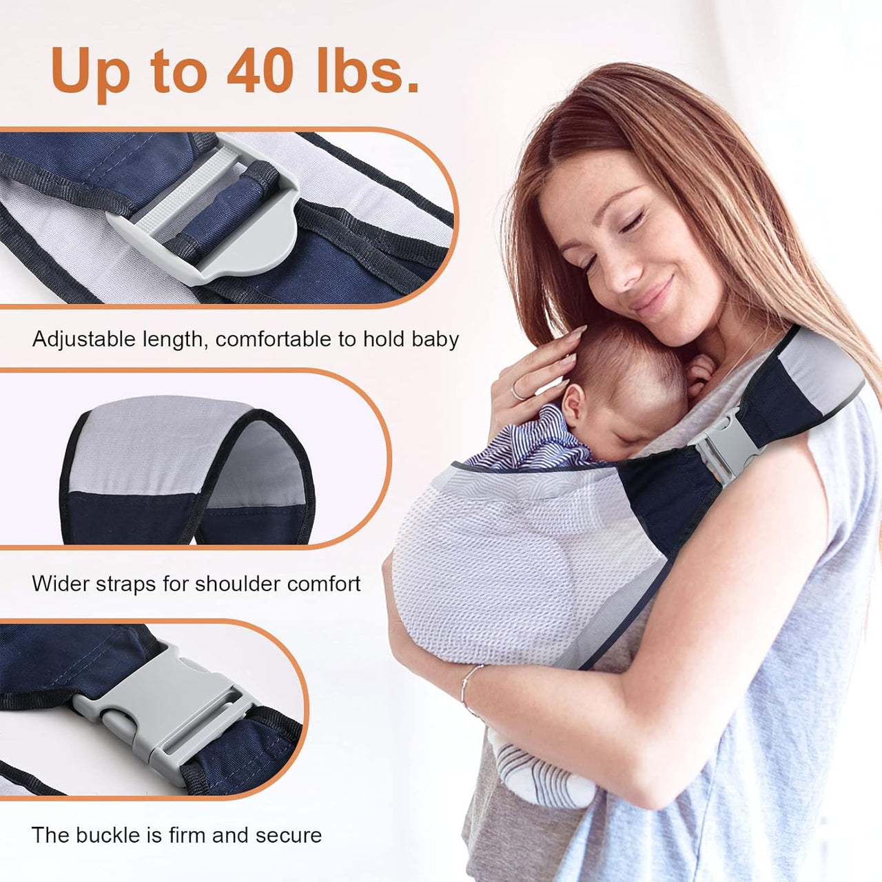 Adjustable Baby Shoulder Straps Carry Bag