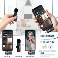 Thumbnail for 3 in 1 Professional Cordless USB Wireless Recording Microphone