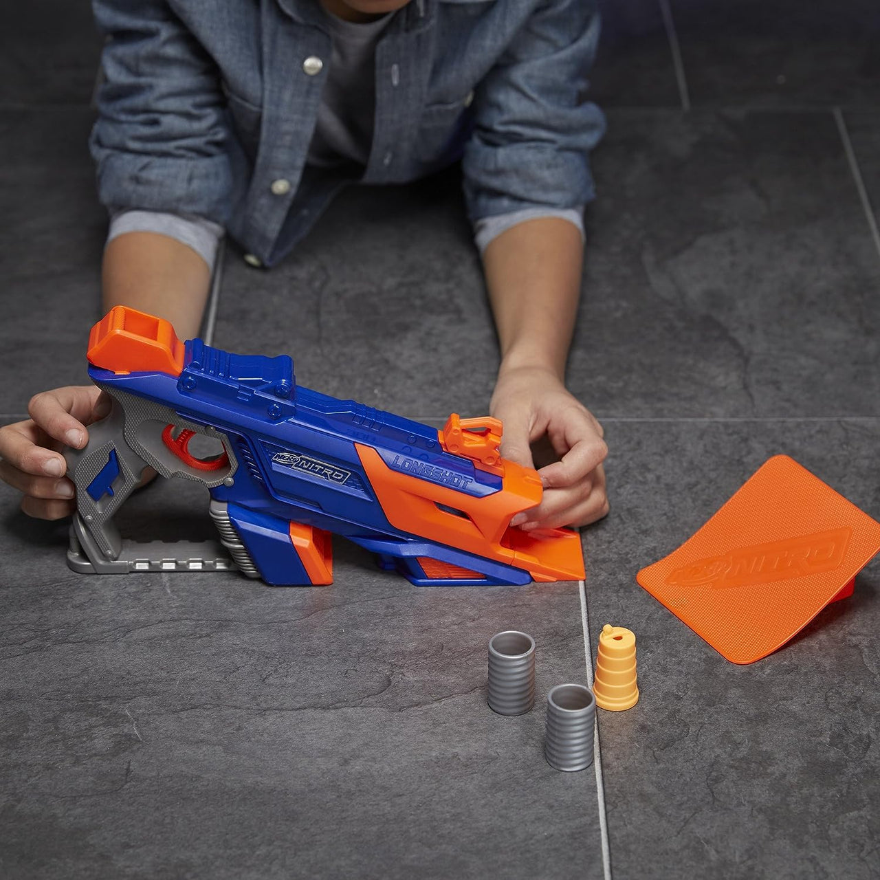 Nerf Nitro Long-Shot Smash Guns & Darts,Toy For Kids