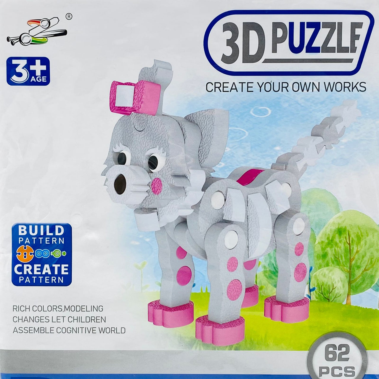 3D Cat Puzzle Set 62 Pcs