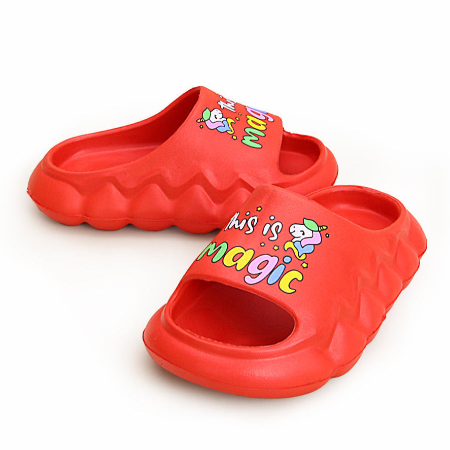 Kids Magic Slogan Light Weight "Anit-Skid" EVR Slippers