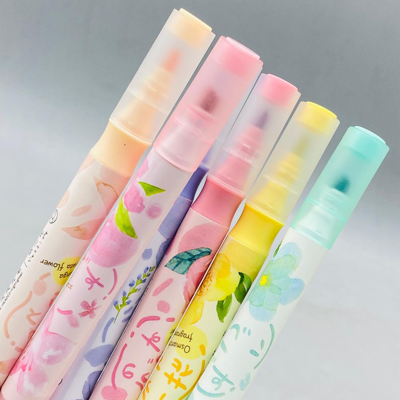 6Pcs Double Ended Colors Highlighter Pen Set