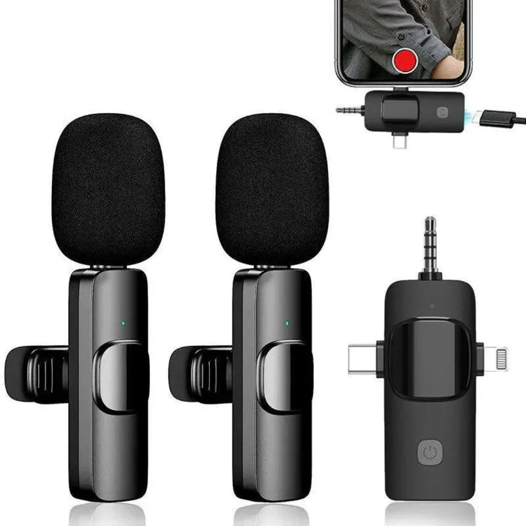 3 in 1 Professional Cordless USB Wireless Recording Microphone