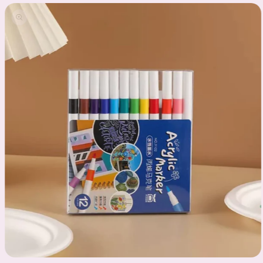 12Pcs Acrylic Markers Painting Set