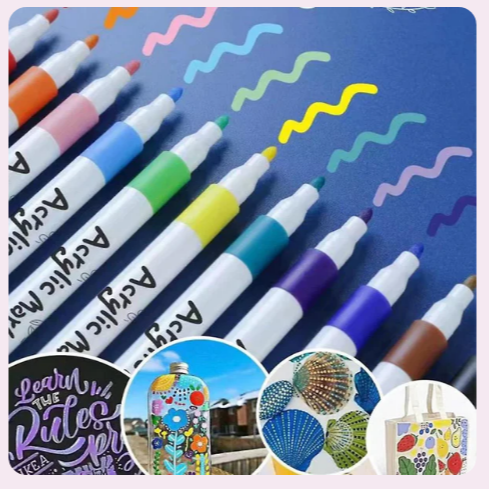 12Pcs Acrylic Markers Painting Set