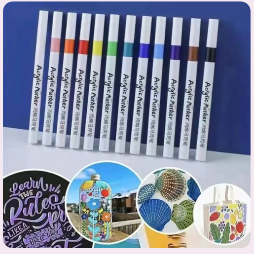 12Pcs Acrylic Markers Painting Set