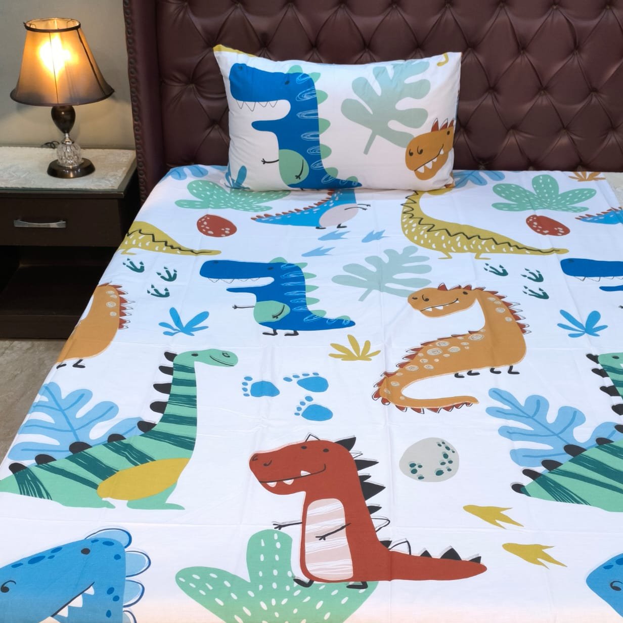 Dinosaur Kids Cotton Bed Sheets