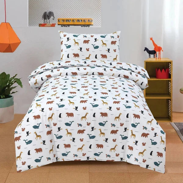 Animal Characters Kids Cotton Bed Sheets