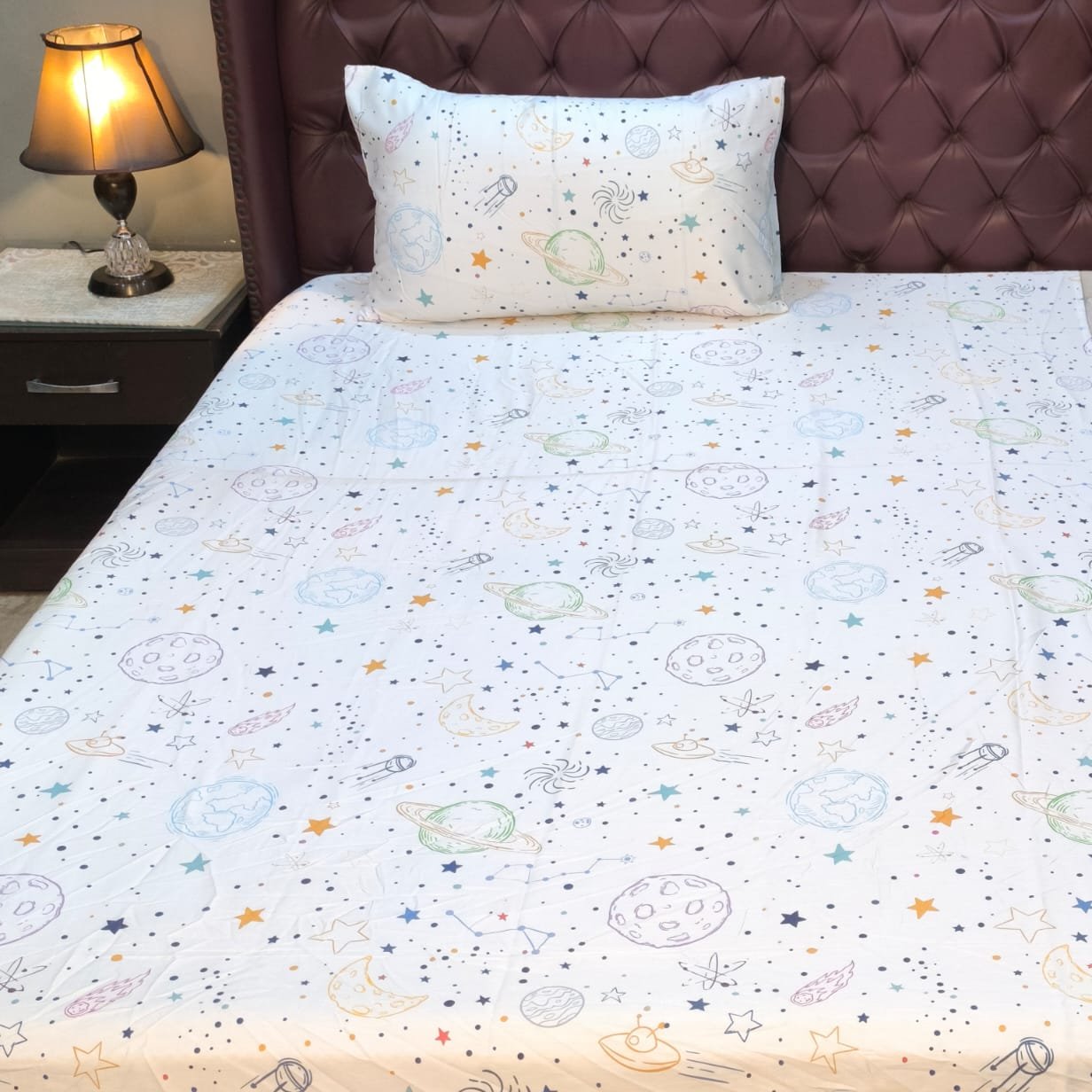 Space Kids Cotton Bed Sheets