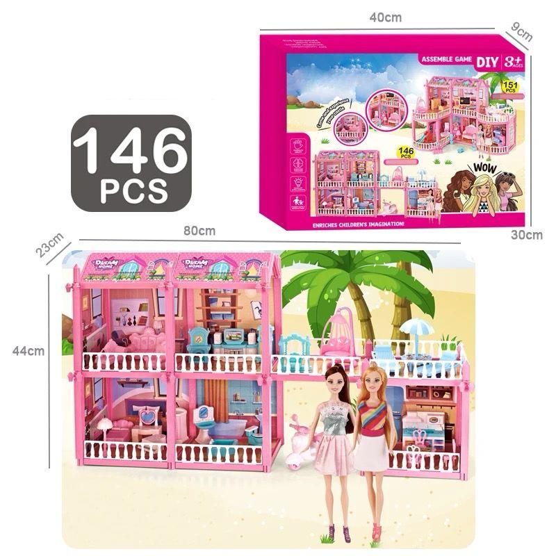 DIY Lovely Assemble Barbie Villa Series 146 PCS