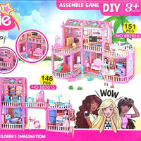 Thumbnail for DIY Lovely Assemble Barbie Villa Series 146 PCS