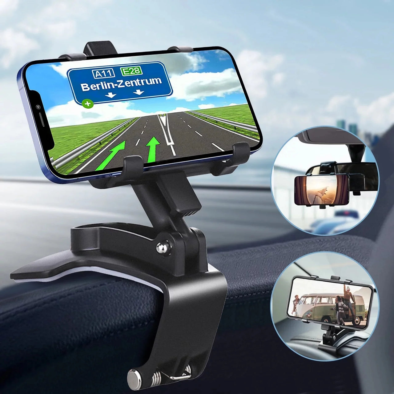 360 Degree Rotation Dashboard Phone Holder