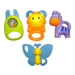 Animal Shaped Rattle Set 4 Pcs