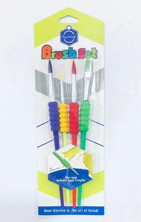 Soft Grip Paint Brush Set 4Pcs