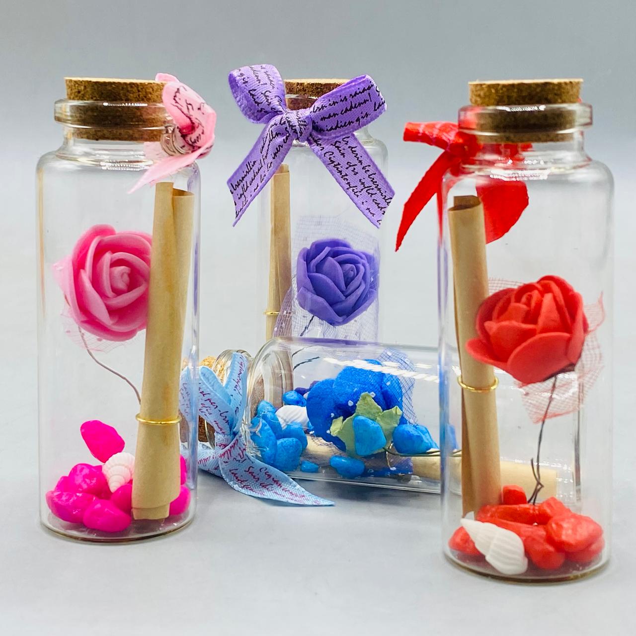 Rose Flower Message Bottle 1 Pcs