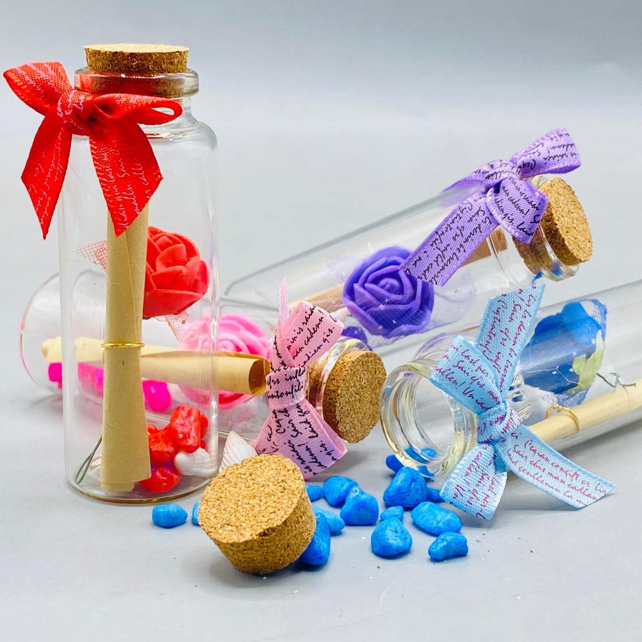 Rose Flower Message Bottle 1 Pcs