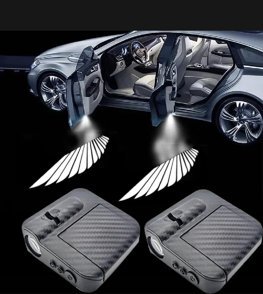 3D Car Angel Wing Logo LED Light 2 Pcs