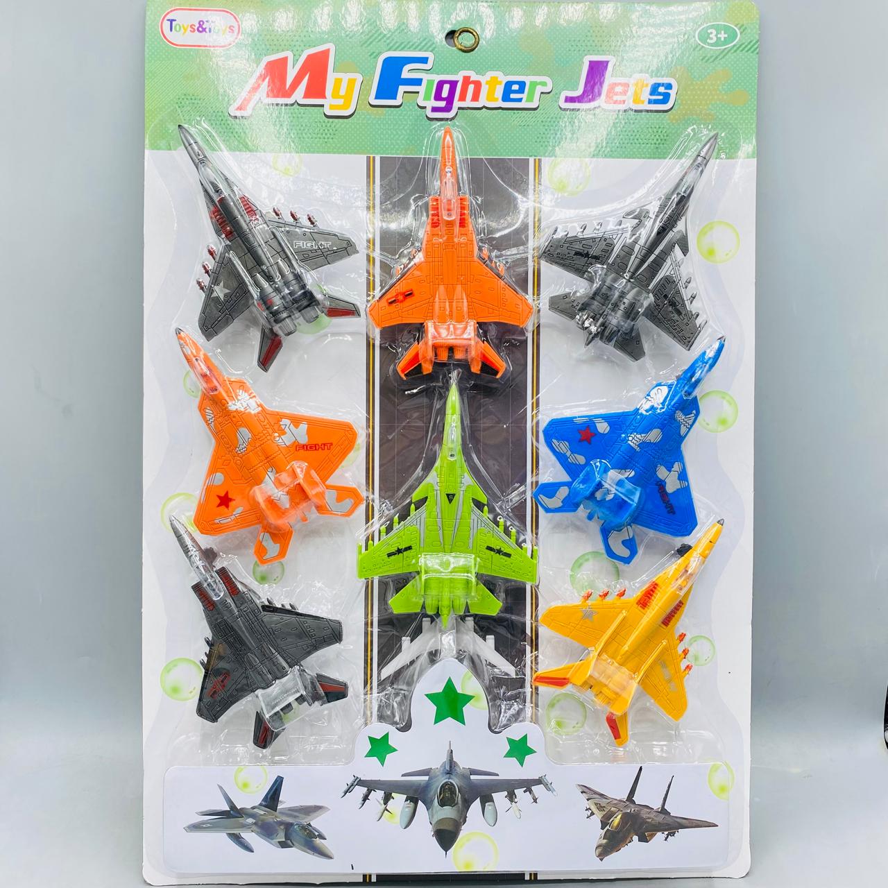 Pack of 8 Friction Fighter Jet