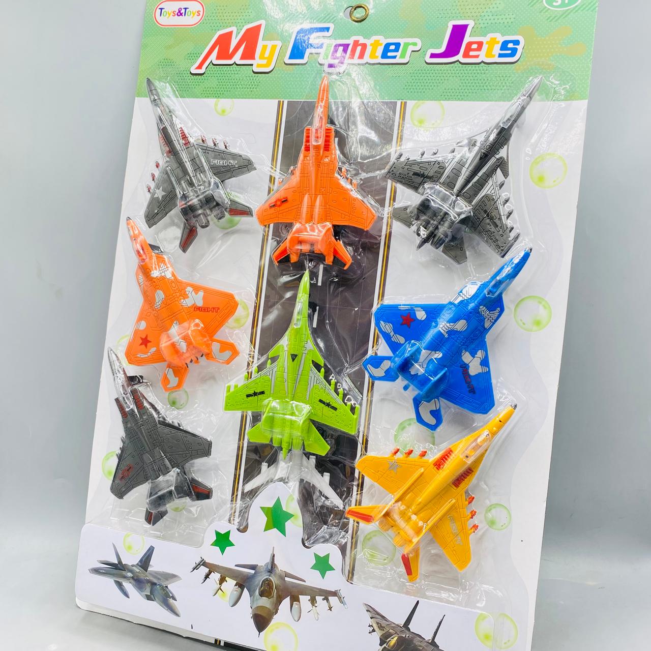 Pack of 8 Friction Fighter Jet