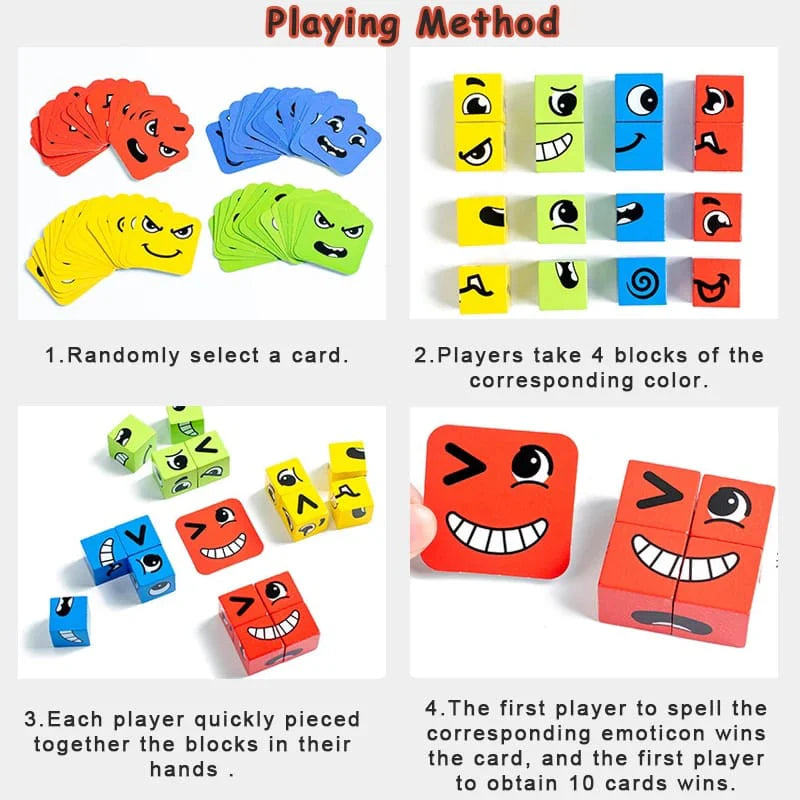 Multiplayer Fun Face Changing Magic Cube Puzzle Game