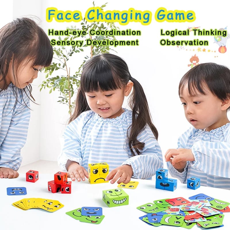 Multiplayer Fun Face Changing Magic Cube Puzzle Game