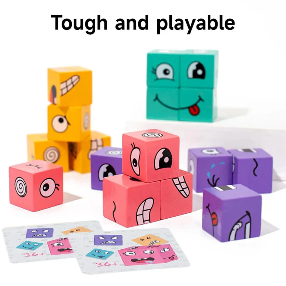 Multiplayer Fun Face Changing Magic Cube Puzzle Game