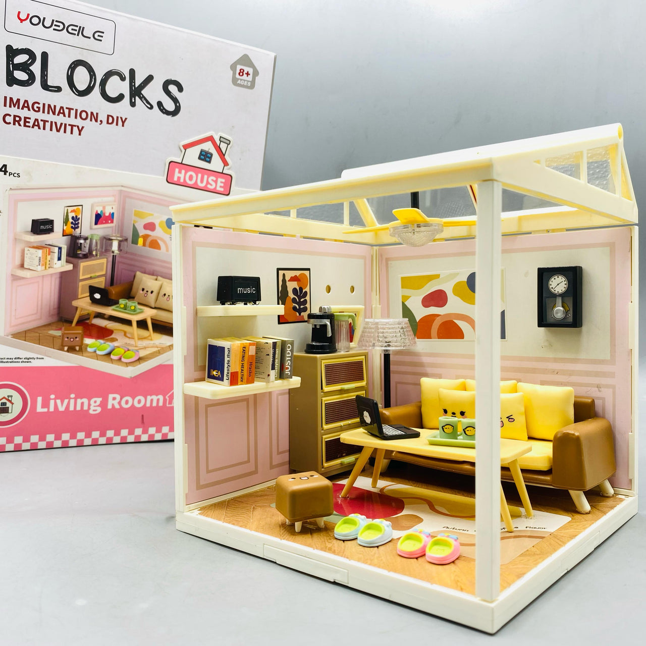 84 Pcs DIY Miniature Living Room Block Set