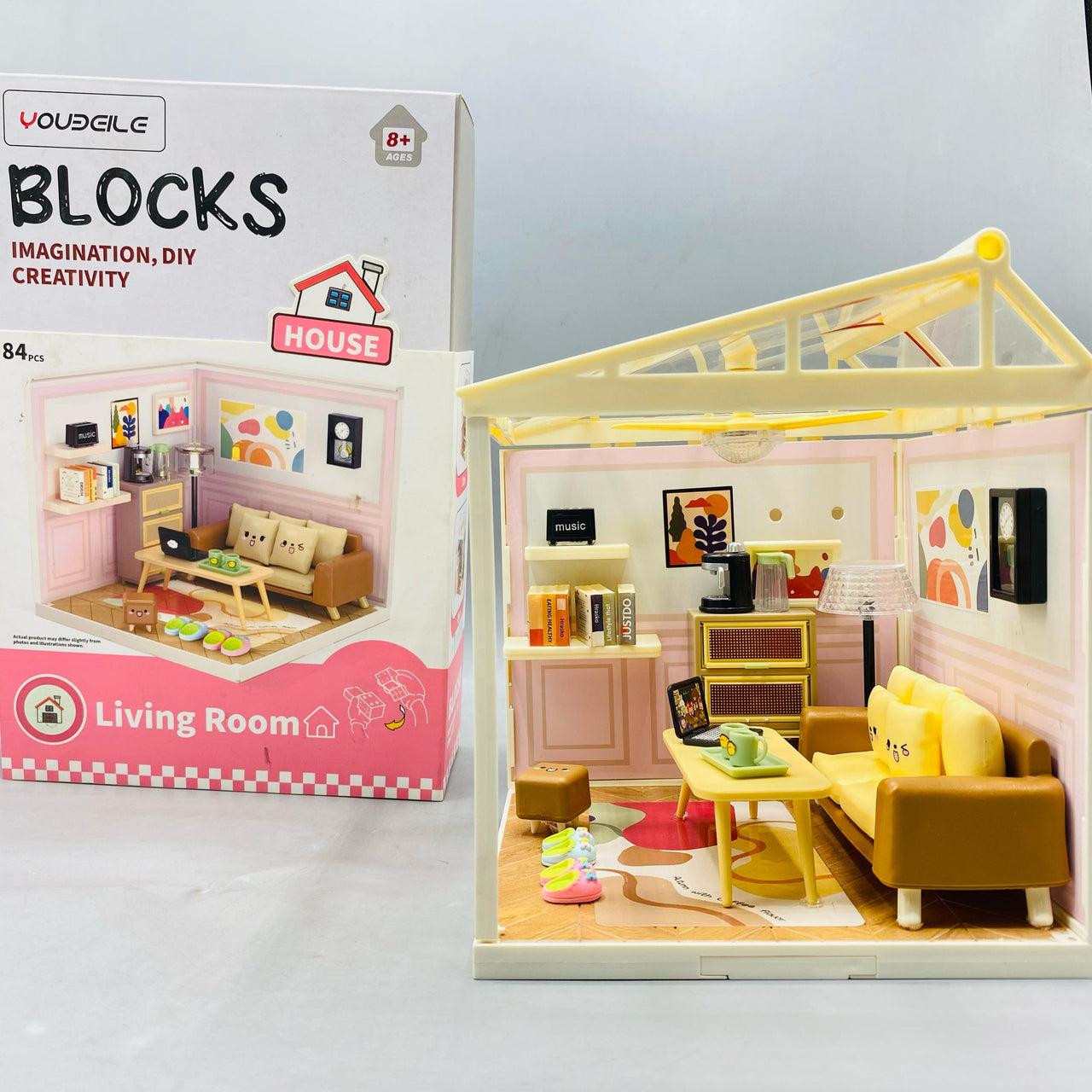 84 Pcs DIY Miniature Living Room Block Set