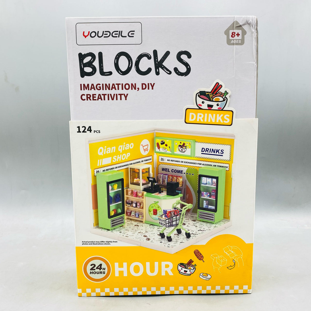 124 Pcs DIY Miniature Shopping Mart Block Set