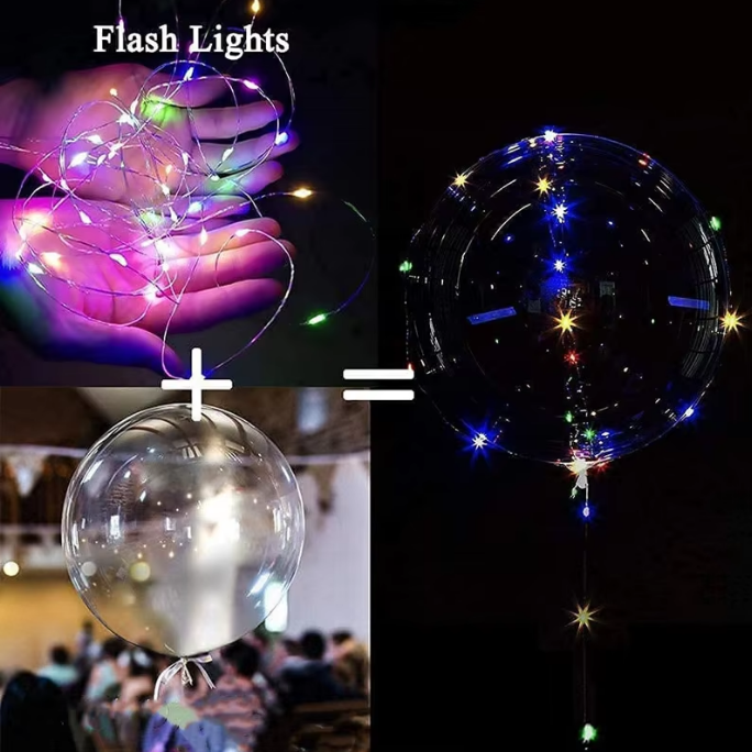 2 Pcs Blinking Led Light Up Balloon Stick