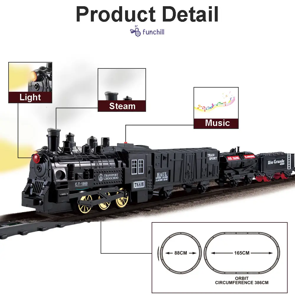 Electric Train Set with Smoke Light And Sound