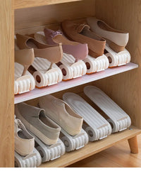 Thumbnail for 2Pcs Folding Double Layer Shoe Rack