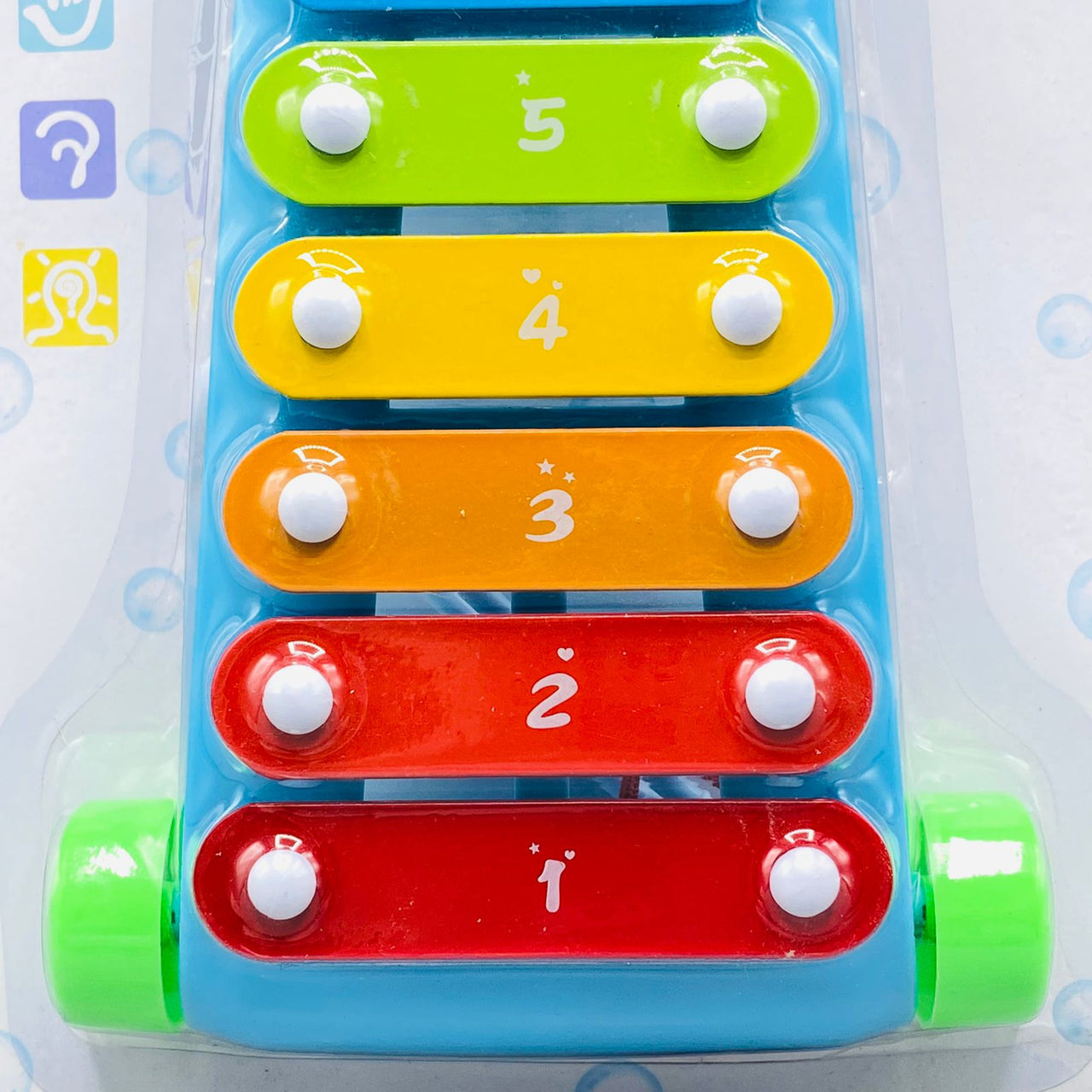 2 in 1 Colorful 8 Key  Pull Along Xylophone With Wheels