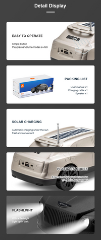 Thumbnail for Blue Tooth Speaker Charge With Solar & USB Cable  Model B1