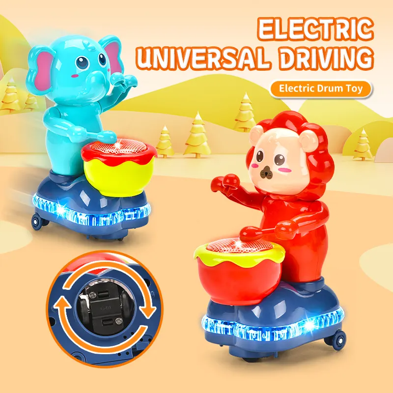 Battery Operated Cartoon Drum Toy