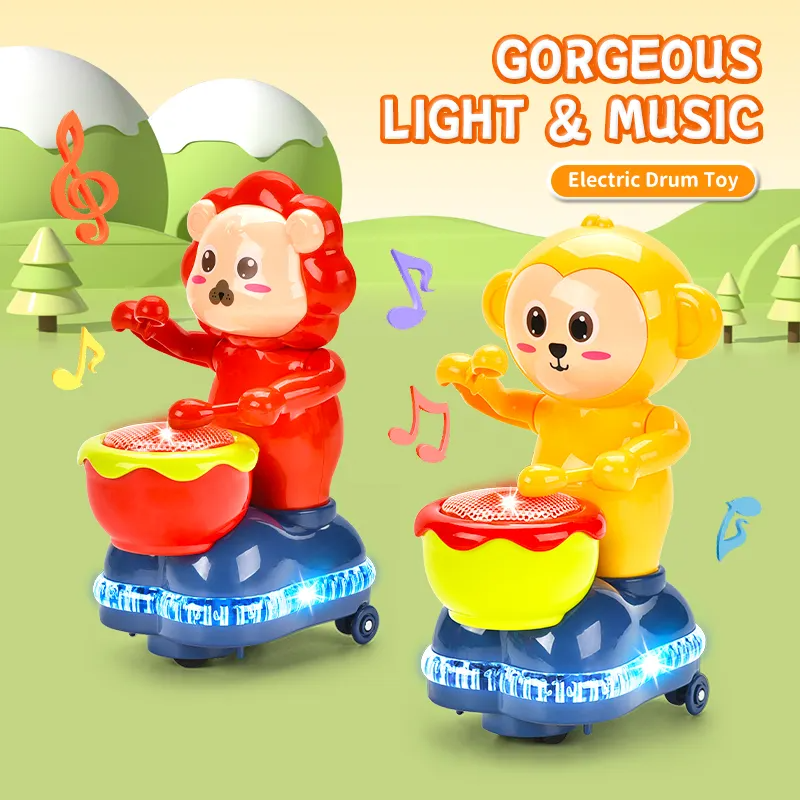 Battery Operated Cartoon Drum Toy