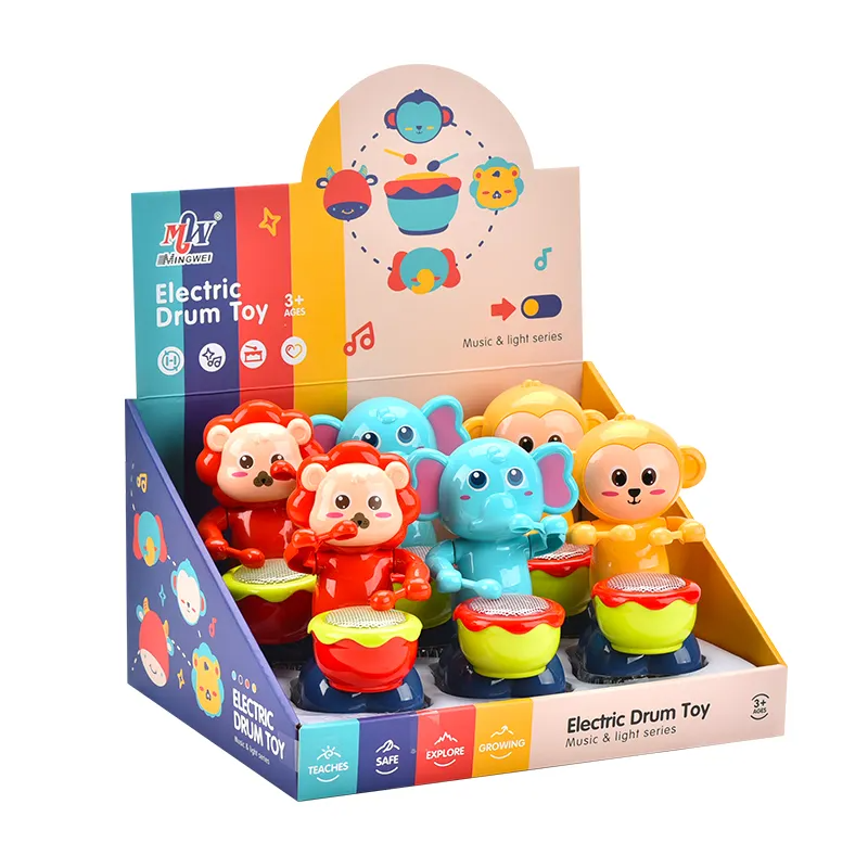 Battery Operated Cartoon Drum Toy