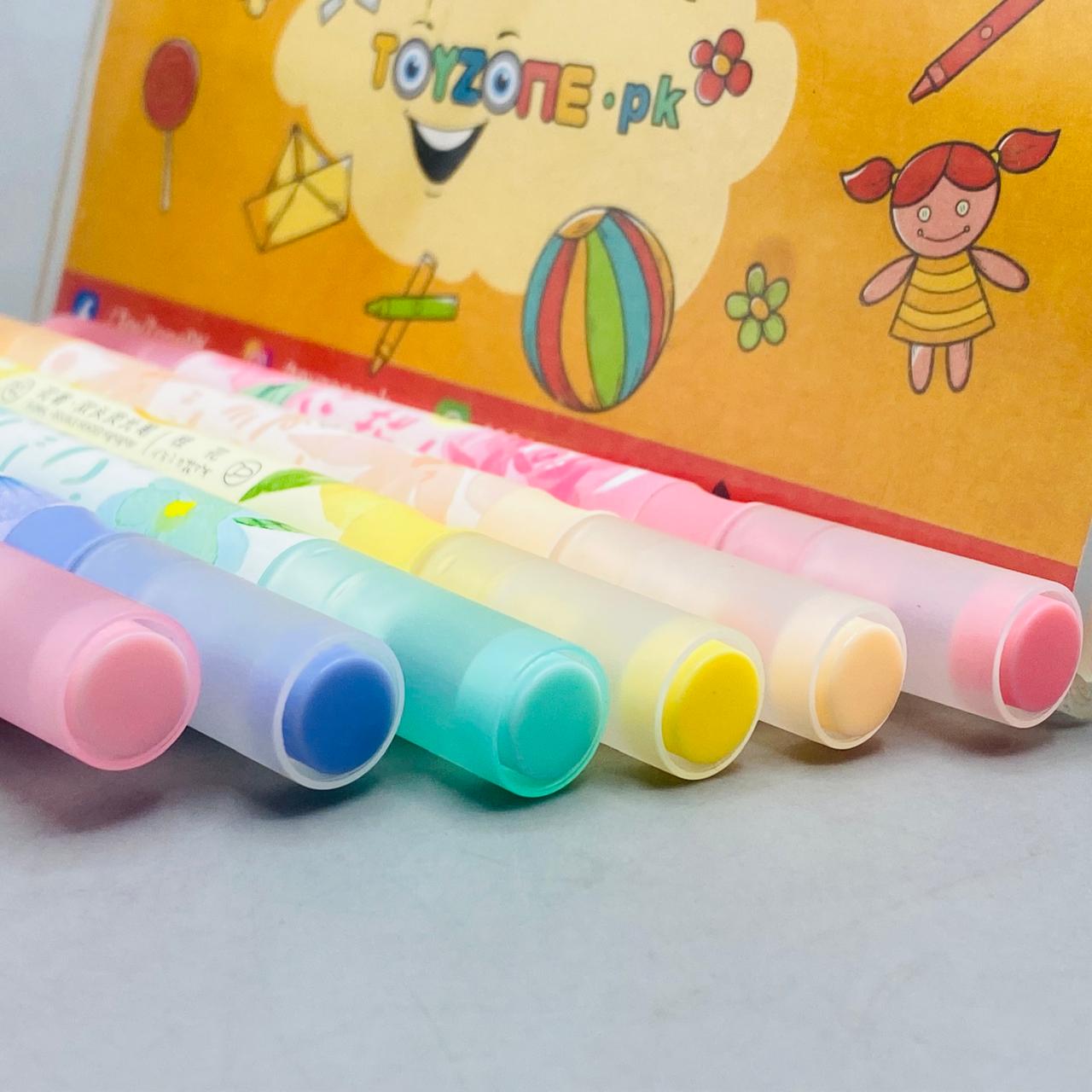 6Pcs Double Ended Colors Highlighter Pen Set