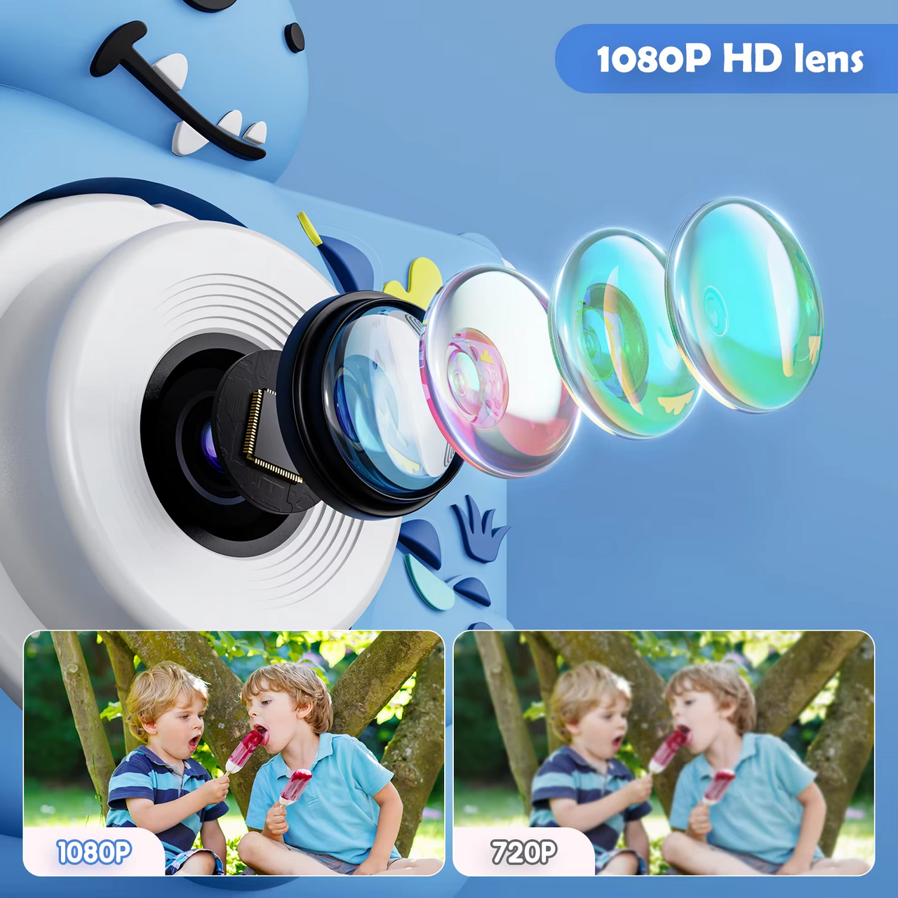 Kids Digital Camera With Silicone Protection Cover