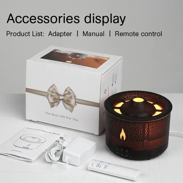 Ultrasonic Essential Volcano Flame Humidifier