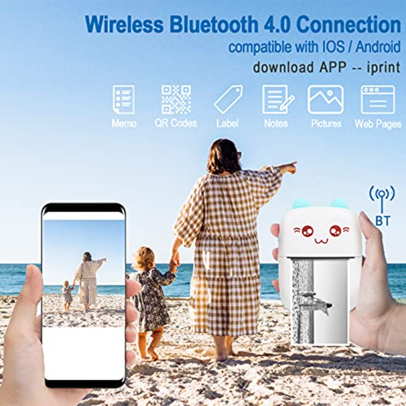 Wireless Bluetooth Mini Photo Thermal Printer