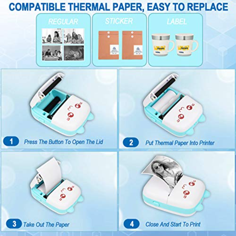 Wireless Bluetooth Mini Photo Thermal Printer